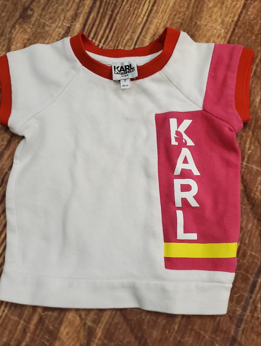 Karl Lagerfeld short sleeve logo Tee sz 2